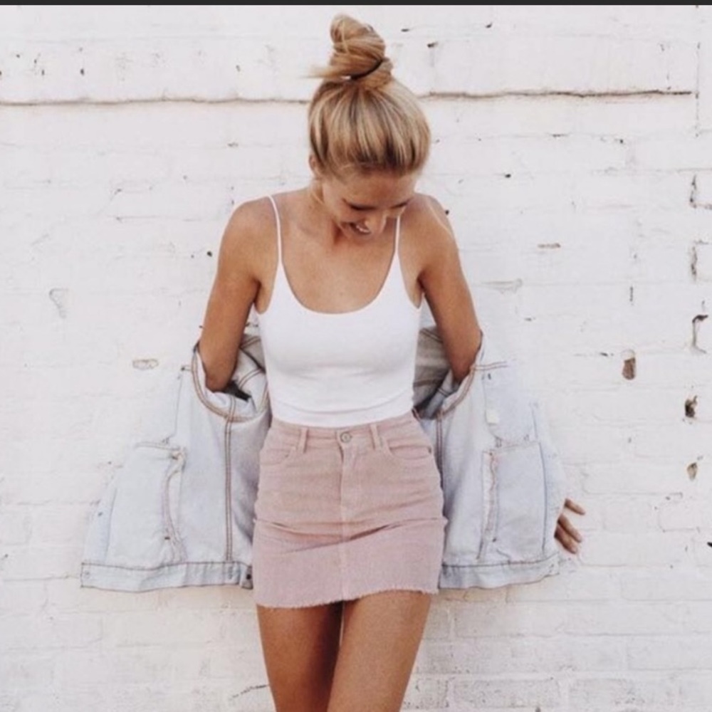 Brandy Melville pink mini skirt